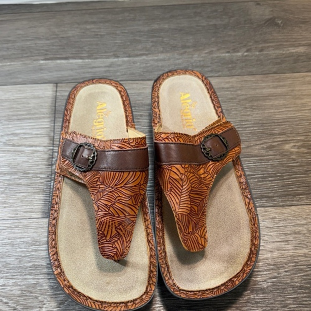 Alegria brown leather Sandals woman’s 41 (s222)